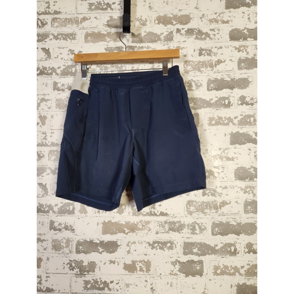 Bird Dogs Boom Shorts Small Blue White Lined Athleisure Performance Boomstick